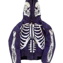 Skull Print Hooded Long Sve Sweatirt Casual Loose Fit Youthful Printed Hoodie Zipper Closure Comfortable Spring Autumn Top