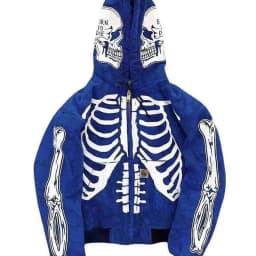 Skull Print Hooded Long Sve Sweatirt Casual Loose Fit Youthful Printed Hoodie Zipper Closure Comfortable Spring Autumn Top