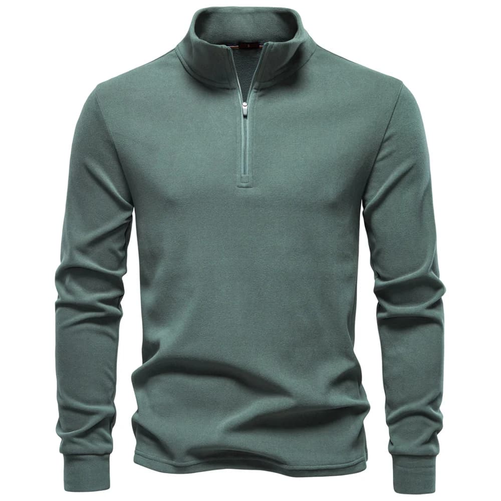 AIOPESON New Men Solid Color Zipper Soft Shell Sweatshirt Long Sleeve Breathable Warm Pullover Casual Streetwear Jacket
