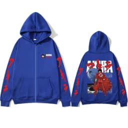 Japanese Science Fiction Cartoon Movie Anime Akira Shotaro Kaneda Merch Zipper Hoodie Men Women Vintage Oversized Zip Up Jacket