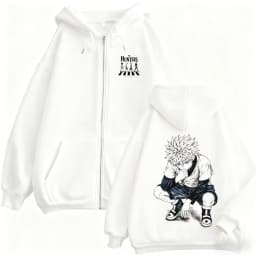 Anime Hunter X Hunter Zipper Hoodie Killua Zoldyck Graphic Hoodies Men Women Vintage Oversized Fleece Cotton Zip Up Jacket Coat