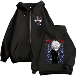 Anime Hunter X Hunter Zipper Hoodie Killua Zoldyck Graphic Hoodies Men Women Vintage Oversized Fleece Cotton Zip Up Jacket Coat