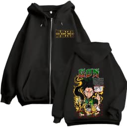 Anime Hunter X Hunter Zipper Hoodie Killua Zoldyck Graphic Hoodies Men Women Vintage Oversized Fleece Cotton Zip Up Jacket Coat