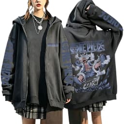One Piece Luffy Wanted Notice 2026 New Japanese Anime Fashion Y2K Men's Trendy Casual Sportswear Men's Couple Style Coat