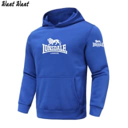 2026 Autumn/Winter New Arrival: LONSDALE Printed Fleece Men's Casual Hoodie, Harajuku Style, Basic Sporty Pullover Hoodie