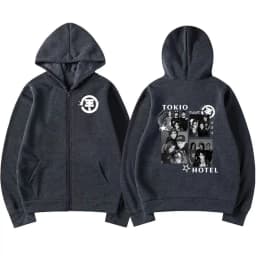 Punk Rock Band Tokio Hotel Beyond The World Tour 2023 Zipper Hoodie Men Women Fleece Zip Up Sweatshirt Oversized Jacket Pullover