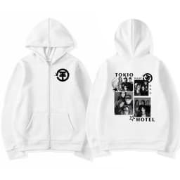 Punk Rock Band Tokio Hotel Beyond The World Tour 2023 Zipper Hoodie Men Women Fleece Zip Up Sweatshirt Oversized Jacket Pullover