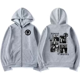 Punk Rock Band Tokio Hotel Beyond The World Tour 2023 Zipper Hoodie Men Women Fleece Zip Up Sweatshirt Oversized Jacket Pullover
