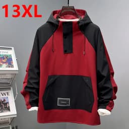 American style multi pocket workwear hooded sweatshirt men autumn casual sports oversized sweatshirt trendy 13xl 190kg 12XL 10XL