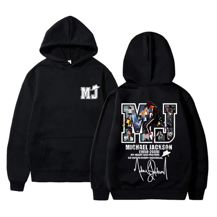 Classic Vintage Michael Jackson Graphic Hoodie Men Women Hip Hop Punk Rock Oversized Sweatshirt Men's Casual Long Sleeve Hoodies