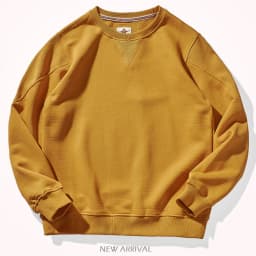 Heavyweight Pure Cotton Hoodie Men's Loose Fit round Neck Sweatshirt Spring Autumn Casual Fashion Urban Style Youth Clothing