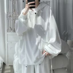 Loose Fit Hoodie Sweatshirt Unisex Casual Style Basic Color Design Youth Trend Autumn Wear Outerwear T-Shirt Jacket