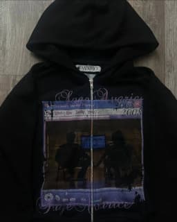 Mens Black Zip Up Hoodie Retro Movie Player Graphic Streetwear Casual Pullover Loose Fit Sweatshirt Mens Fashion Hip Hop Style