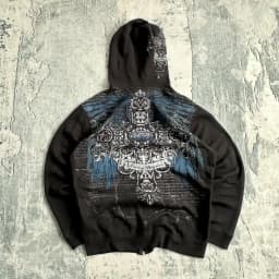 Mens Black Zip Up Hoodie Retro Movie Player Graphic Streetwear Casual Pullover Loose Fit Sweatshirt Mens Fashion Hip Hop Style