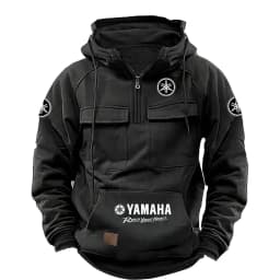 2026 Yamaha Logo Men's High Quality Multi Pocket Hoodie Coat Autumn/Winter Trendy Casual Sports Hoodie Top Hooded Sweatshirt
