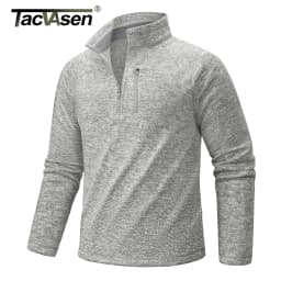 TACVASEN Men's Quarter Zip Pullover Long Sleeve Thermal Fleece Sweater Lightweight Casual Golf Sweatshirt with Zipper Pocket