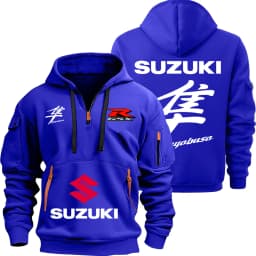 Suzuki Hayabusa Logo Motorcycle Racing Team Men Half Zipper Hoodie Spring Male Sweatshirt 2026 New Sports Men's Pullover Clothes