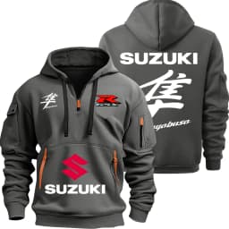 Suzuki Hayabusa Logo Motorcycle Racing Team Men Half Zipper Hoodie Spring Male Sweatshirt 2026 New Sports Men's Pullover Clothes