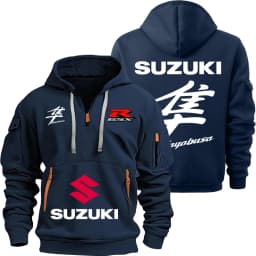 Suzuki Hayabusa Logo Motorcycle Racing Team Men Half Zipper Hoodie Spring Male Sweatshirt 2026 New Sports Men's Pullover Clothes