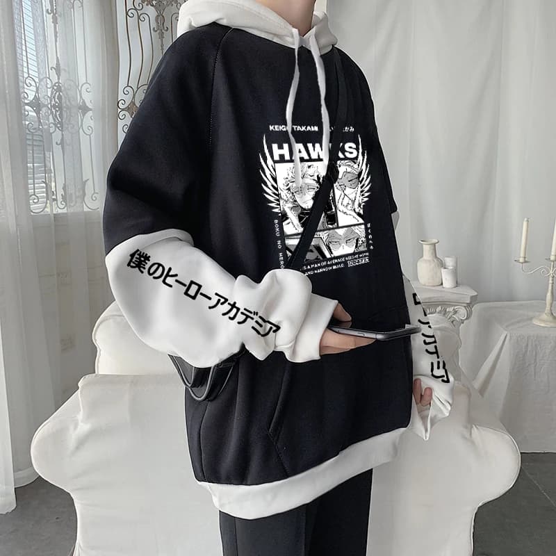 My Hero Academia Anime Hoodies Boku no Hero Academia Cool Eagle Boy Hawks Men Women Winter Long Sleeve Manga Harajuku Sweatshirt