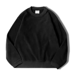 MADEN Men Polar Fleece Sweatshirt Autumn Winter Long Sleeve Round Neck Pullover Warm Thickened Bottom Shirt Black Sweatshirt