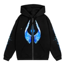 Streetwear Men Zipper Hoodie Bright Side Graphic Print Zip Hooded Pullover Sweatshirt Hip Hop Jacket Y2K Coat Clothing Goth Tops