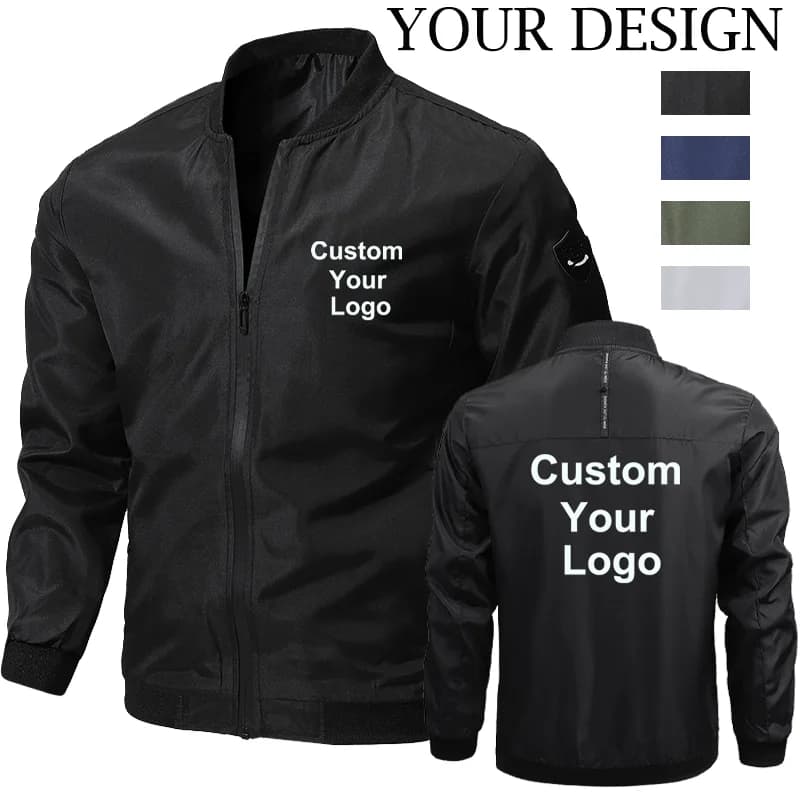 New Men's Customize Your Logo Casual Jacket Men Fashion Loose Mens Jacket Sportswear Jacket Mens Jackets and Coats