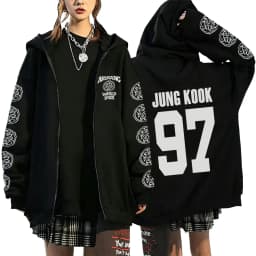 2026 Girls Women’s Men’s Concert Must-Have Y2K Zip Up Hoodie KPOP Street Dance Performance TOP Sports Couple Style Coat