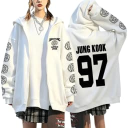 2026 Girls Women’s Men’s Concert Must-Have Y2K Zip Up Hoodie KPOP Street Dance Performance TOP Sports Couple Style Coat