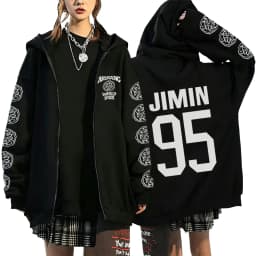 2026 Girls Women’s Men’s Concert Must-Have Y2K Zip Up Hoodie KPOP Street Dance Performance TOP Sports Couple Style Coat