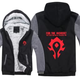 New Winter Warm WOW Hoodie Game Dota 2 Coat ALLIANCE&Horde Jacket Coat Men Thick Fleece Zipper Luminous WOW Sweatshirts