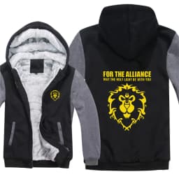 New Winter Warm WOW Hoodie Game Dota 2 Coat ALLIANCE&Horde Jacket Coat Men Thick Fleece Zipper Luminous WOW Sweatshirts