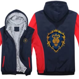 New Winter Warm WOW Hoodie Game Dota 2 Coat ALLIANCE&Horde Jacket Coat Men Thick Fleece Zipper Luminous WOW Sweatshirts