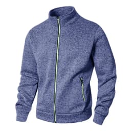 Men's Stand Collar sweatshirts casual zipper Cardigan Jacket outdoor Long Sleeve Solid Color Pullover Lightweight Streetwear