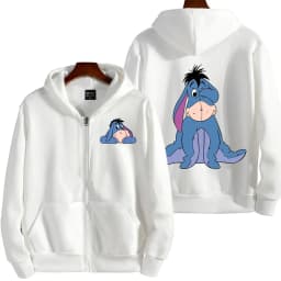 Eeyore Cartoon Anime Women Zipper Hoodie Spring Autumn Men Oversized Sweatshirt 2025 New Fashion Couple Jackets Coats