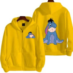 Eeyore Cartoon Anime Women Zipper Hoodie Spring Autumn Men Oversized Sweatshirt 2025 New Fashion Couple Jackets Coats