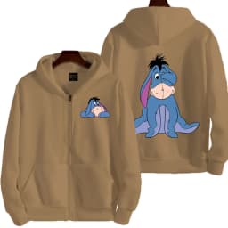 Eeyore Cartoon Anime Women Zipper Hoodie Spring Autumn Men Oversized Sweatshirt 2025 New Fashion Couple Jackets Coats