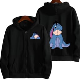 Eeyore Cartoon Anime Women Zipper Hoodie Spring Autumn Men Oversized Sweatshirt 2025 New Fashion Couple Jackets Coats