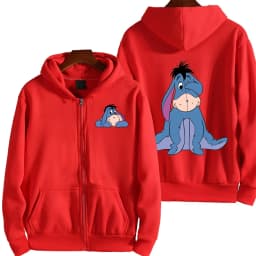 Eeyore Cartoon Anime Women Zipper Hoodie Spring Autumn Men Oversized Sweatshirt 2025 New Fashion Couple Jackets Coats