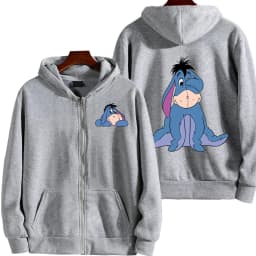 Eeyore Cartoon Anime Women Zipper Hoodie Spring Autumn Men Oversized Sweatshirt 2025 New Fashion Couple Jackets Coats