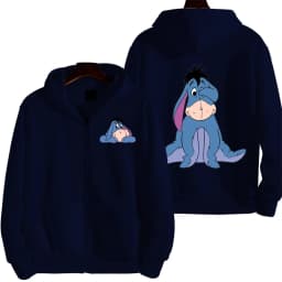 Eeyore Cartoon Anime Women Zipper Hoodie Spring Autumn Men Oversized Sweatshirt 2025 New Fashion Couple Jackets Coats