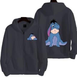 Eeyore Cartoon Anime Women Zipper Hoodie Spring Autumn Men Oversized Sweatshirt 2025 New Fashion Couple Jackets Coats