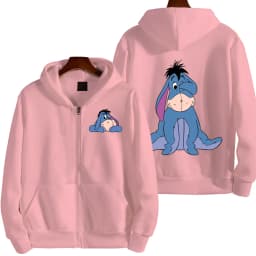 Eeyore Cartoon Anime Women Zipper Hoodie Spring Autumn Men Oversized Sweatshirt 2025 New Fashion Couple Jackets Coats
