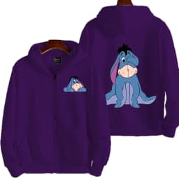 Eeyore Cartoon Anime Women Zipper Hoodie Spring Autumn Men Oversized Sweatshirt 2025 New Fashion Couple Jackets Coats