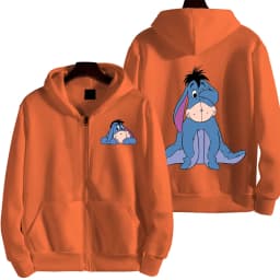 Eeyore Cartoon Anime Women Zipper Hoodie Spring Autumn Men Oversized Sweatshirt 2025 New Fashion Couple Jackets Coats
