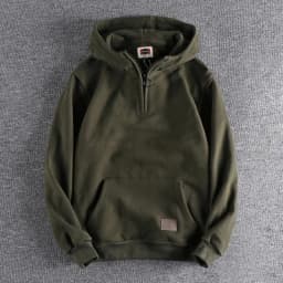 Autumn Winter American Retro 500g Heavyweight Hooded Hoodies Men's Pure Cotton Washed Youth Thickened Velvet Casual Sweatshirt