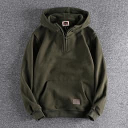 Autumn Winter American Retro 500g Heavyweight Hooded Hoodies Men's Pure Cotton Washed Youth Thickened Velvet Casual Sweatshirt