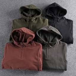 Autumn Winter American Retro 500g Heavyweight Hooded Hoodies Men's Pure Cotton Washed Youth Thickened Velvet Casual Sweatshirt