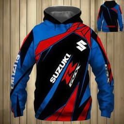 Suzuki 3D Printed Autumn/Winter Vintage Hoodie Motorcycle Jacket for Men Outdoor Street Casual SportsJersey