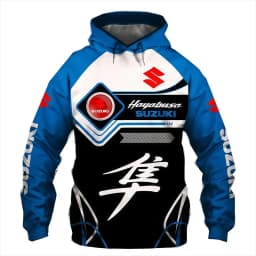 Suzuki 3D Printed Autumn/Winter Vintage Hoodie Motorcycle Jacket for Men Outdoor Street Casual SportsJersey